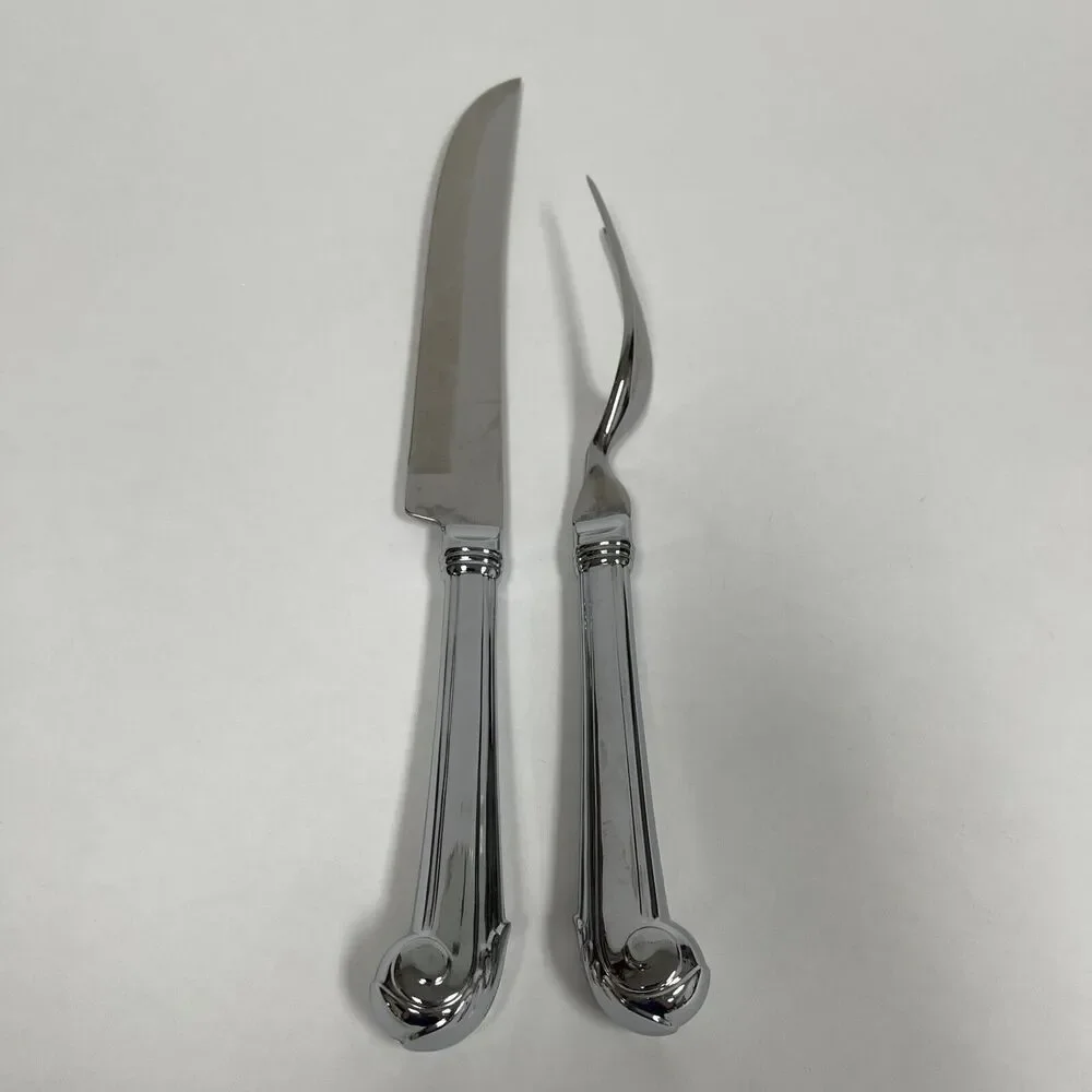 Carvel Hall by Towle Silver Carving Knife Fork Pistol Handle George Washington‎
